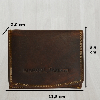 flevado Geldbörse Unisex Wiener Schachtel RFID Schutz Echt Leder (braun)